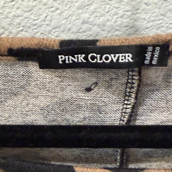 PINK CLOVER Abby Leopard Print Button Back Top S - Indie Sleaze Elbow Patch - Picture 12 of 13